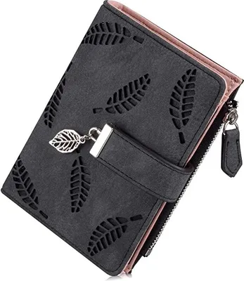 Produktbild von Weibliche Portemonnaie, Art und Weise Kunstleder Hohle Blatt Kleine Geldbeutel Große Kapazität Wallets