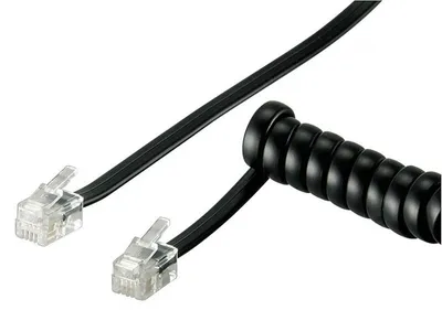 Produktbild von goobay RJ-10 Telefonhörerkabel 2,0 m schwarz, 1 St.