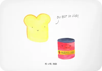 Produktbild von Mr. & Mrs. Panda magnet Toast Marmelade - Weiß - Geschenk, haftmagnet, whiteboardmagnet, zettelhalter, Süß, Notizhalter, Lustige Sprüche, Toastbrot, Brot, Küche Spruch