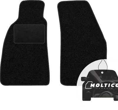 Produktbild von moto-MOLTICO Vorne Fußmatten Auto Velours Autoteppiche Schwarz Automatten Set 2-teilig passend für Alfa Romeo GTV 1995-2005