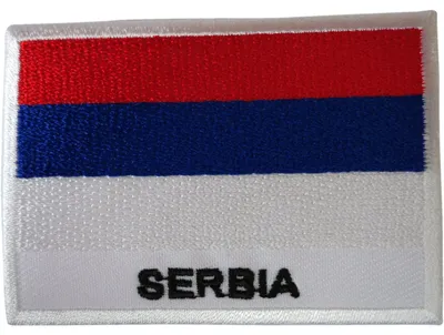 Aufnäh-Patch Serbien Flagge gestickt, 2,7 Zoll breit, 5 cm hoch