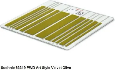 Produktbild von Soehnle 63319 ART Style Velvet Olive Elektronische Personenwaage, max. 150 kg Tragkraft, LCD-Infodisplay