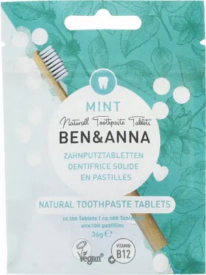 Image de Comprimés de dentifrice - Menthe sans fluor 36g
