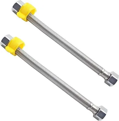 Produktbild von Flexibler Schlauch - Hochwertige Sanitärleitung - 10 cm, 2 Stück - Silber