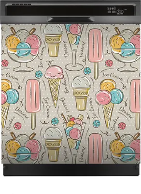 Produktbild von Magnete Dekorative 60x60 cm Küche Magnetmatte Spülmaschine - Eiscreme und Süßigkeiten