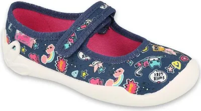 Produktbild von BEFADO Mädchen Hausschuhe Ballerinas Flexible Supergirl, Ledereinlagen, Blau 36