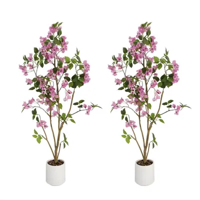Produktbild von Künstlicher Bougainvillea Baum - 200 cm - Rosa Blüten - 2 Stück - Kunstpflanze mit Topf für Innenräume