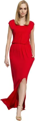 Immagine prodotto di Donna abito elegante maxi abito da sera abito da cocktail con spacco; rosso L