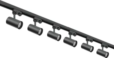 Produktbild von 3-Phasen-Schienen-Set NEXTRACK - Schienensystem Komplett-Set mit 6x GU10 Lampe und 3x 1m Schiene, 2x gerader Verbinder, Netzteil, Kappe SCHWARZ