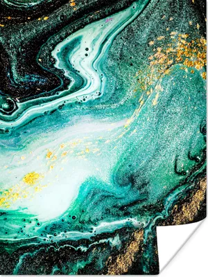 Produktbild von MuchoWow® Poster Marmoroptik - Blau - Gold - Glitzer - Luxus - Marmor 90x120 cm - Wohnzimmer