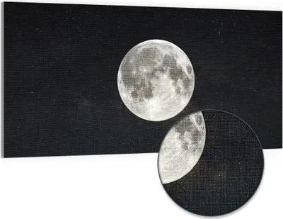 Produktbild von DEQORI Hybrid Leinwand Bild 100x50 cm 'Mondnachtzauber' Wandbild Glas flach modern