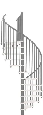 Produktbild von Minka Spindeltreppe Spiral Smart 38 - 305,5cm Geschosshöhe Weiß Grau 140cm Durchmesser