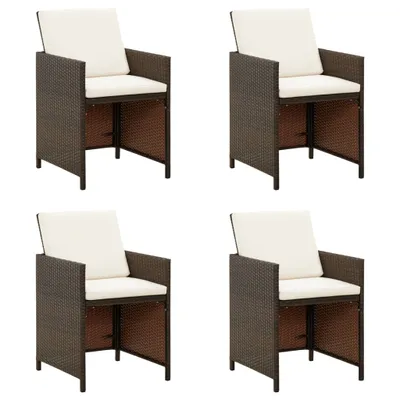 Zdjęcie produktu dla VidaXL 316776, Taras, Obite siedzisko, Poliester, Technorattan, Stal, Kremowy, Biały, 520 mm, 560 mm