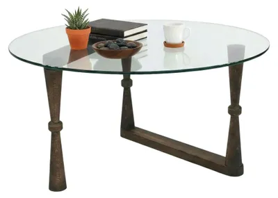 Produktbild von Belvi - Couchtisch, 80x80x41h cm Braun Nussbaum, Runde Form