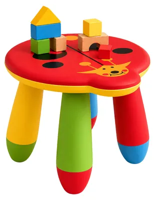 Zdjęcie produktu dla Puf dla dzieci Relaxdays, motyl, wysokość 26 cm, łatwy do czyszczenia, lekki, stabilny, siedzisko dla dzieci, plastik, kolorowy