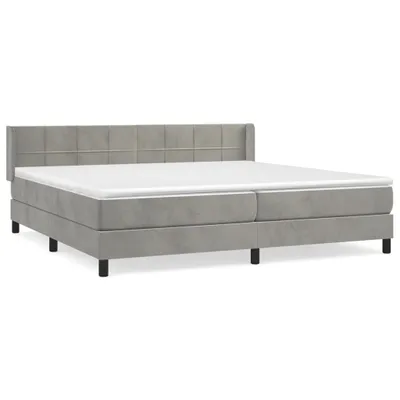 Produktbild von vidaXL Boxspringbett mit Matratze Hellgrau 200x200 cm Samt