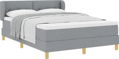 Obrázok produktu pre vidaXL Skriňová posteľ s čelom svetlosivá 140 x 190 cm látka