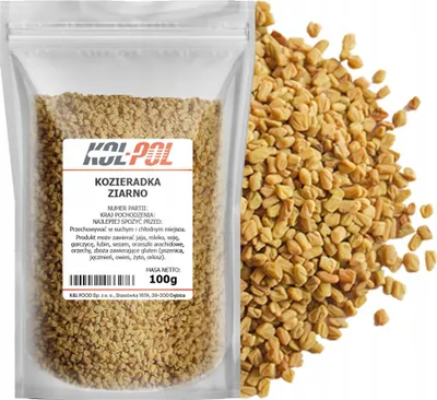 Zdjęcie produktu dla KOZIERADKA ZIARNO 100g Nasiona kozieradki naturalne wysoka jakość Kol-Pol