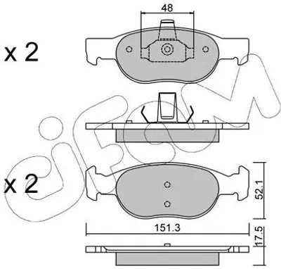 Produktbild von CIFAM Bremsbeläge Satz Vorne Bremsklötze für FIAT PUNTO (188) 822-079-2