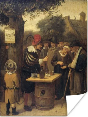 Produktbild von MuchoWow® Poster Der Quacksalber - Jan Steen 120x160 cm - Wandbilder