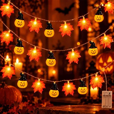 Lichtsnoer 3 m, 20 LED, lila, batteriebetrieben, Halloween