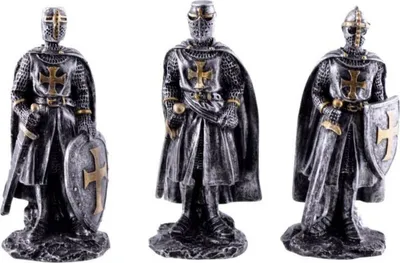 Produktbild von 3er Set silber-goldene Kreuzritter