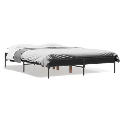 Produktbild von vidaXL Bettgestell Schwarz 120x190 cm Holzwerkstoff und Metall