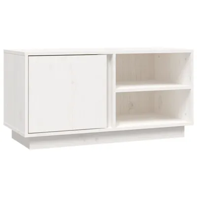 Image de vidaXL Armoire TV Blanc 80x35x40,5 cm Pin massif