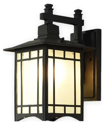 Immagine prodotto di SensaHome Oriental - Lampada da giardino industriale classica Lampada da esterno | Lussuosa applique in stile giapponese-asiatico - Nero