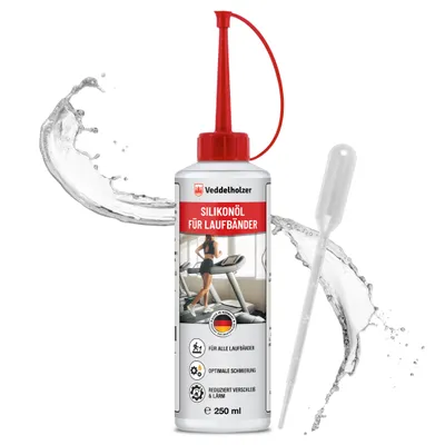 Produktbild von 250 ml 100% reines Silikonöl Laufband mit Dosierkappe & Pipette für Zuhause Fitnessstudio Laufband Öl universell für Laufband, Cross Trainer