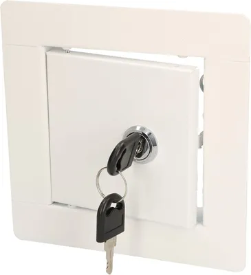 Produktbild von KOTARBAU® Revisionsklappe 10x10cm Revisionstür Trockenbau mit Schloss + 2 Schlüssel Wartungsklappe für Drinnen & Draußen Pulverbeschichtetet Weiß