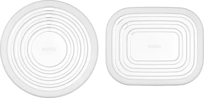 Produktbild von Mepal - Cirqula Mikrowellendeckel-Set Rund/Rechteckig - Hitzebeständiger Deckel für Mepal's Vorratsbehälter Cirqula - Transparenter Deckel Mikrowellengeeignet und Spülmaschinenfest
