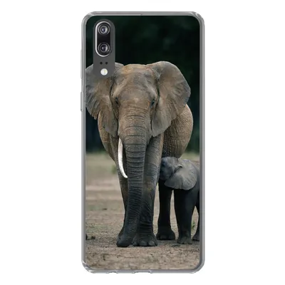 Produktbild von MuchoWow® Handyhülle Schutzhülle Hülle für Huawei P20 Elefant - Tiere - Flachland - Natur Silikon Softcase Handy Hülle - Hardcover