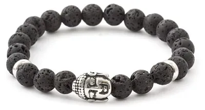 Immagine prodotto di Bracciale di perline in pietra lavica MINK120, 17 cm