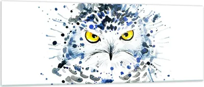 Produktbild von Bilder auf glas - Mode Design Eule Aquarell - 140x50cm - Glasbilder - Wandbilder - Kunstdruck - zum Aufhängen bereit - Wanddekoration aus Glas - Glas Bilder - Wandbild auf Glas - GAB140x50-2838