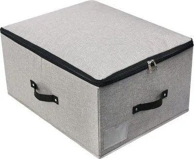 Produktbild von Opvouwbare Organizer-Box mit Trennwand - Kleidung - Bettwäsche Box - Schlafzimmer Ankleidebrett - Dunkelgrau