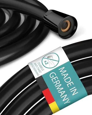 Obrázok produktu pre Famanu sprchová hadica 160 cm – Flexibilná hadica s dvojitou ochranou proti skrúteniu – matná čierna