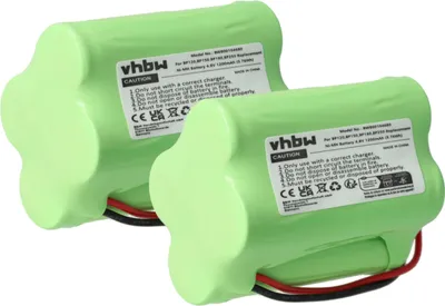 Produktbild von vhbw 2x Akku kompatibel mit Bearcat BC120XLT, BC235XLT, BC245XLT, BC220XLT, BC230XLT Funkgerät, Walkie Talkie (1200 mAh, 4,8 V, NiMH)