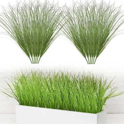 Image de Lot de 12 plantes d'extérieur artificielles, gazon artificiel, résistant aux intempéries et aux UV, plantes d'automne artificielles pour balcon, à l'intérieur comme à l'extérieur, pour la maison, le bureau ou le jardin (vert)