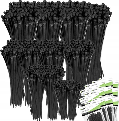 Zdjęcie produktu dla Vayox Zestaw Opasek Zaciskowych | 15-35cm | 1200 szt. | Czarne