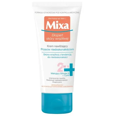 Zdjęcie produktu dla Mixa Ekspert Skóry Wrażliwej, Krem nawilżający przeciw niedoskonałościom, 50 ml