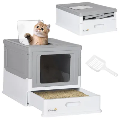 Produktbild von Zweitš¹rige, geschlossene Katzentoilette aus Polypropylen mit Schaufel und herausnehmbarer Schale, 47,5 x 35,5 x 36,7 cm