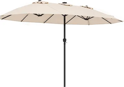 Produktbild von KOMFOTTEU 470 cm Doppel-Sonnenschirm XXL mit 144 LED Beleuchtung, beige