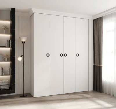 Produktbild von Kleiderschrank mit Regalen 190/50 LORENA 1 - weiß/schwarz