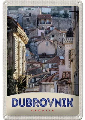 Produktbild von Blechschild Reise 20x30cm Blick auf Dubrovnik Kroatien Stadt