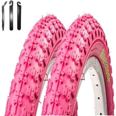Produktbild von 2 x Roverstone Fahrradreifen 20 x 2,125 (54-406) Pink inkl. Reifenheber