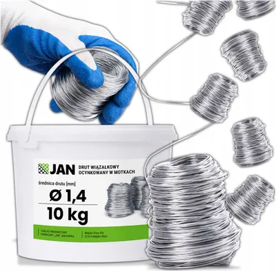 Zdjęcie produktu dla DRUT WIĄZAŁKOWY OCYNKOWANY fi 1,4mm WIADERKO 10KG