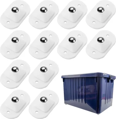 Produktbild von 12 selbstklebende Rollen, kleine Rollen, Mini-Drehrollen, selbstklebende elektrische Räder aus Edelstahl, um 360 Grad frei drehbare selbstklebende Rollen für kleine Möbel