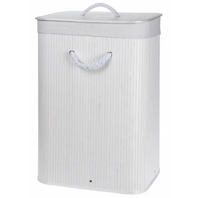 Produktbild von Wäschesammler NATURAL aus Bambus, mit Deckel, 60 l