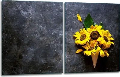 Produktbild von Herdabdeckplatten 2x40x52 Glaskeramikfeld 2-Teilig Glas Spritzschutz Blumen